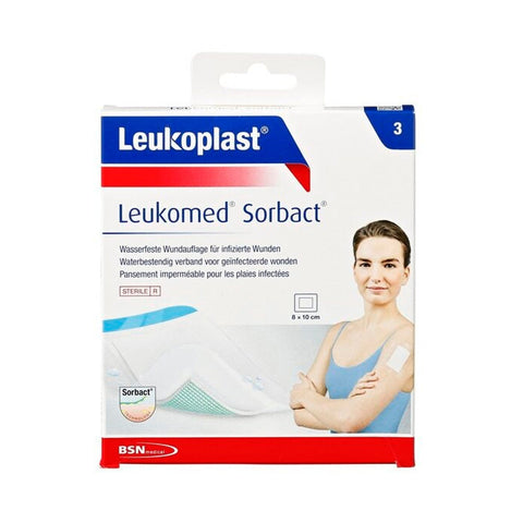 Leukomed® Sorbact®, plasture steril impermeabil cu pad antimicrobian