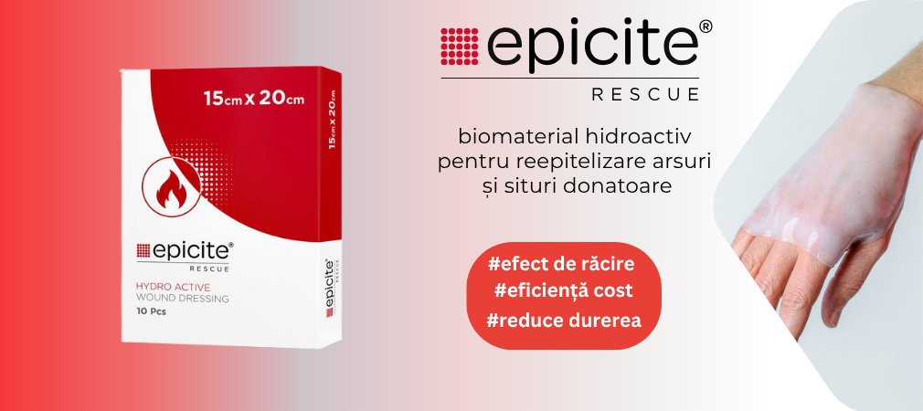 Epicite® Rescue, steril, pentru arsuri, plăgi acute și grefe de piele