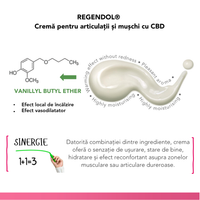 Regendol® cremă pentru articulații și mușchi cu CBD, 60 ml