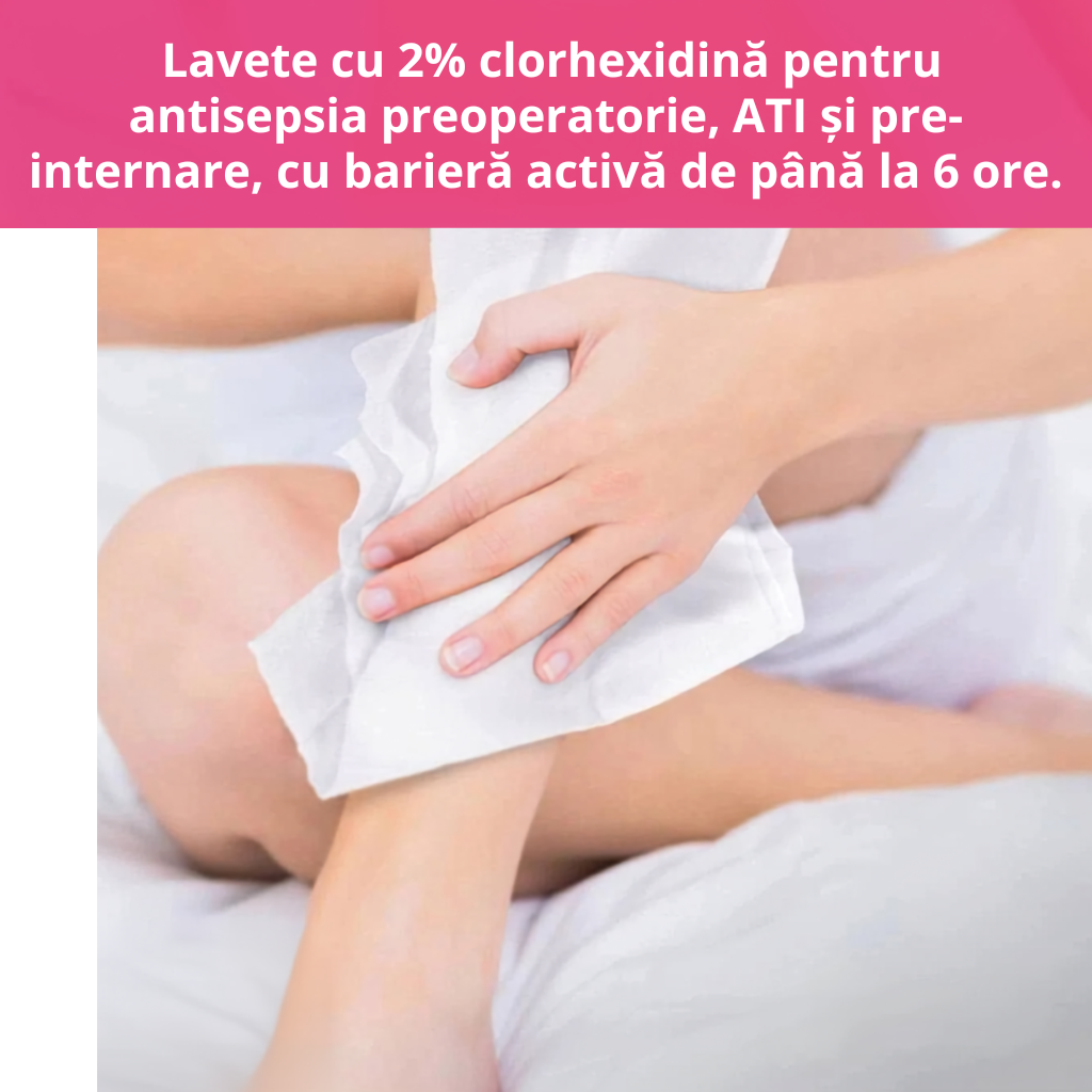 Clinell®, Lavete spălare cu 2% clorhexidină, 8 buc.