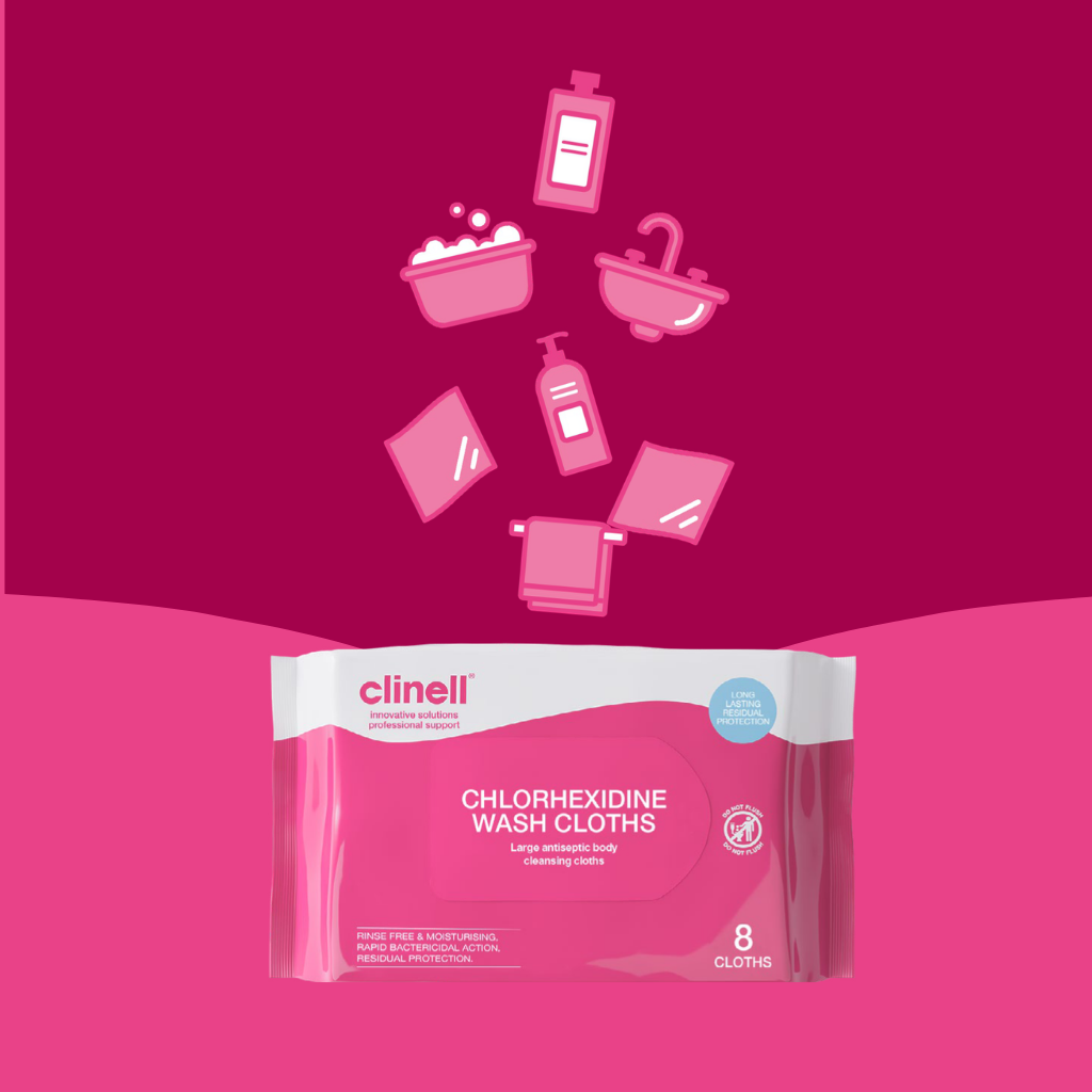 Clinell® Mănuși spălare cu 2% clorhexidină, 8 buc