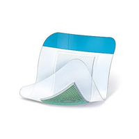 Clear visor with blue top and green bottom on a white background