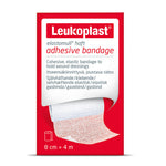 Packaging of Leukoplast elastomull haft adhesive bandage, showing the bandage roll and packaging details.